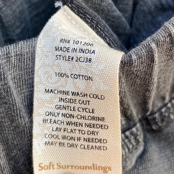 Soft Surroundings Gray Embroidered Wide Leg Pants - Picture 9 of 11